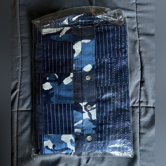 Emotionally Unavailable Flannel Button Up Shirt Blue - Picture 3 of 4